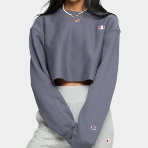 Campion Women Rev Weave Cropped Crew Neck Sweatshirt